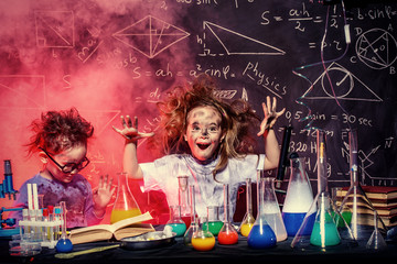 Wall Mural - big explosion in a lab