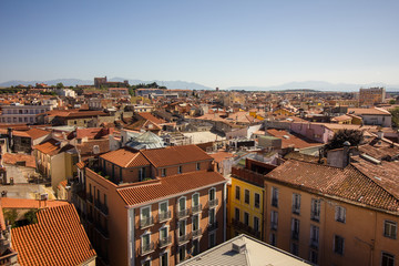 Panoramic view of th French town Perpignan 