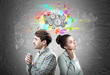 © ImageFlow - Man and woman with brain gears
