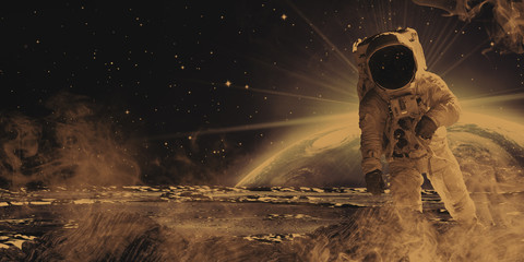 Wall Mural - astronaut in outer space.