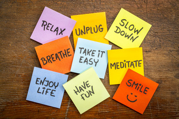 Wall Mural - relax, unplug, slow down, smile concept