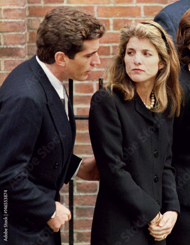 John F Kennedy Jr Speaks With His Sister Caroline Kennedy