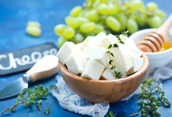 Wall Mural - cheese with grape