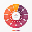 Circle chart infographic template with 11 options
