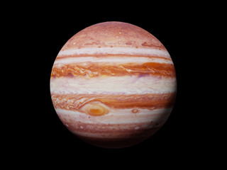 Wall Mural - planet Jupiter isolated on black background