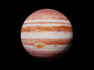 Poster - planet Jupiter isolated on black background