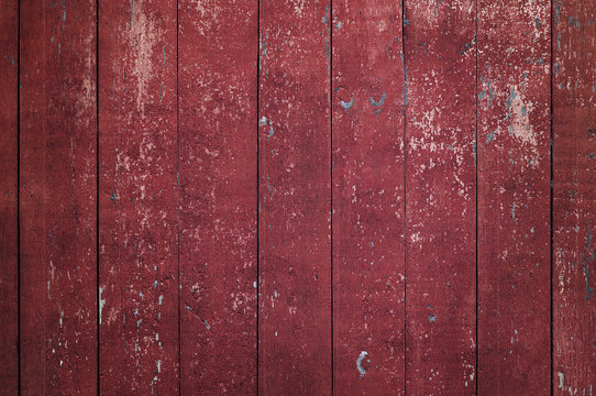 Fototapete - Red Rustic old wood background