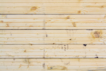 Wall Mural - new narrow ugly shabby endured natural structure. wooden horizontal thin simple background. natural color of wood. narrow wooden slats