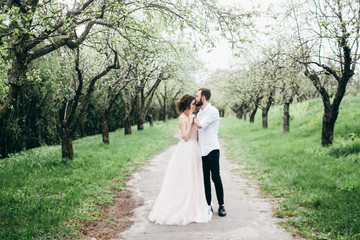 Wall Mural - Portrait of beautiful bride and groom