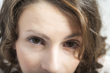 Wall Mural - The young brunette close-up.