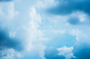 Wall Mural - white cloud moving on the blue sky.
