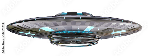 Fotografía Vintage UFO isolated on white background 3D rendering