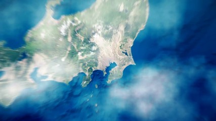Wall Mural - beautiful fly through space to japan