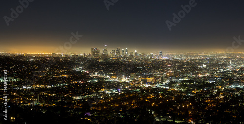 Plakat Los Angeles w nocy, Kalifornia, USA