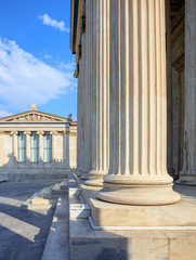 Poster - Greek marble pillars infront of a classical building