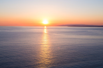 sunrise in the sea. Tropical sunset on the beach.