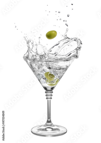 Fotomural martini with olives and splashes