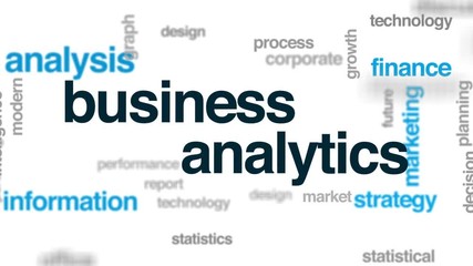 Wall Mural - business analytics animated word cloud, text design animation.