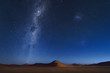 Star at Namib desert sand dunes