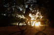 Cyclist & sunset, park