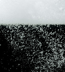 Sticker - Soap foam and bubbles in the water,black screen