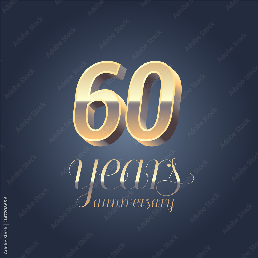 60th anniversary vector icon, logo Stock Vector | Adobe Stock