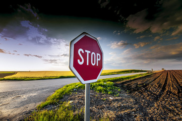 Traffic sign in the middle of nowhere