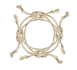 Wall Mural - Beige cotton rope round frame