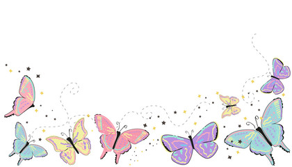 Naklejka colorful butterflies abstract spring background