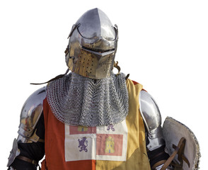 Front view of spanish medieval knight