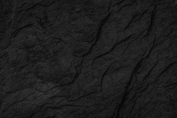 Wall Mural - Black Stone background. Dark gray texture close up high quality May be used blank for design. Copy space