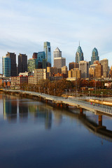 Wall Mural - Vertical view of the Philadelphia skyline