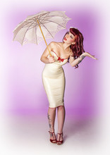 Pin-up Girl With Umbrella