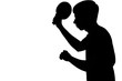 © fantom_rd - Silhouette of a man preparing for a ping pong tournament