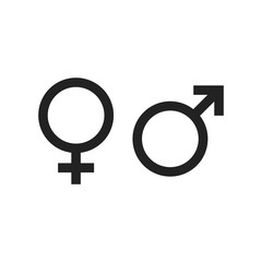  Gender sign vector icon. Men and woomen concept icon.