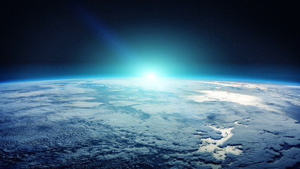 Wall Mural - Planet Earth in space 3D rendering elements of this image furnished by NASA