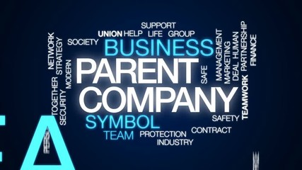 Poster - Parent company animated word cloud, text design animation.