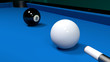 © beebright - Billiard table with the white ball and the black eight