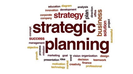 Wall Mural - strategic planning animated word cloud, text design animation.