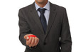 © dream@do - Stress relief concept. Skeptic and upset business man trying to calm down with anti stress rubber ball.