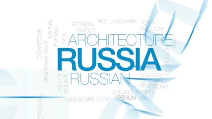 Canvas Print - Russia animated word cloud, text design animation. Kinetic typography.