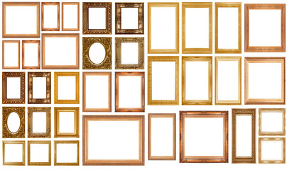 Canvas Print - Set of golden vintage frame