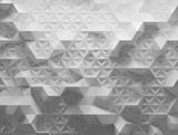 Fototapeta Sypialnia - White polygonal triangle geometric texture. 3D rendering background.