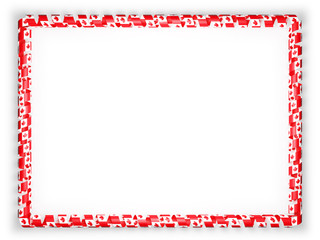 Frame and border of ribbon with the Canada flag. 3d illustration