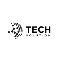 black white tech logo