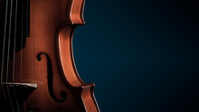 Violin Musical Instruments Of Orchestra Closeup On Black