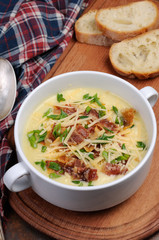 Wall Mural - cheese soup with bacon