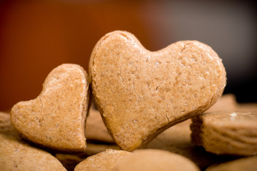 Two heart shaped cookies