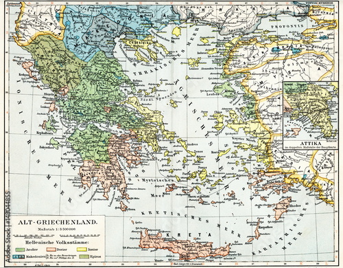 Fotografía Ancient Greece (from Meyers Lexikon, 1895, 7/926/927)