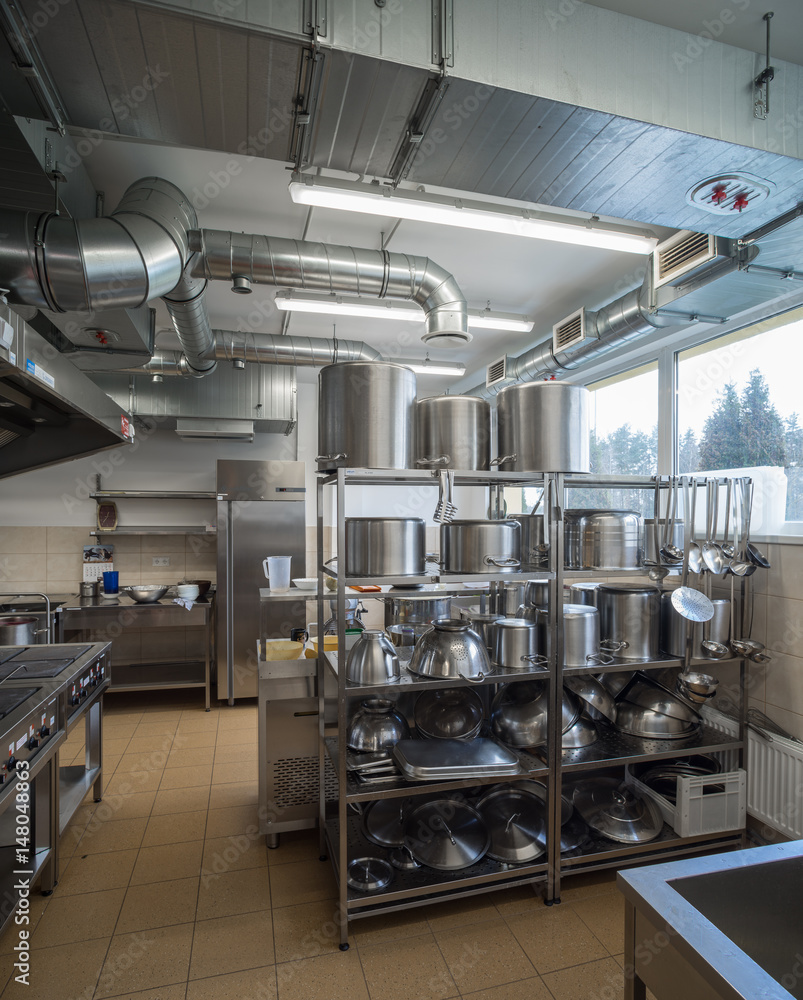 Picture of Ventilation pipe system in kitchen interior. Stock Photo | Adobe Stock